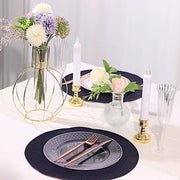 6 pcs 13" Round Glittered Faux Leather Placemats