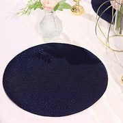 6 pcs 13" Round Glittered Faux Leather Placemats