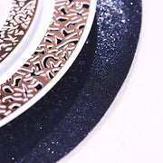 6 pcs 13" Round Glittered Faux Leather Placemats