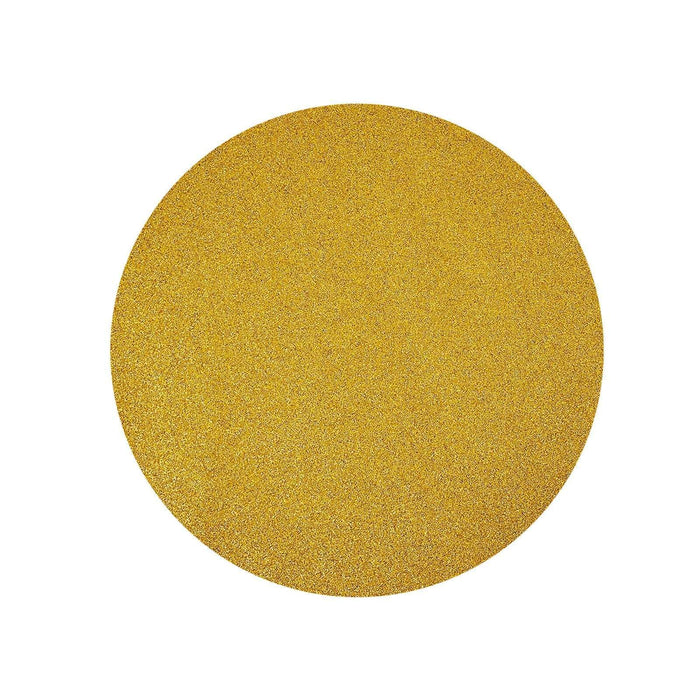 6 pcs 13" Round Glittered Faux Leather Placemats PLMAT_GLIT01_RND_GOLD