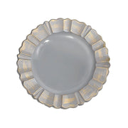 6 pcs 13" Round Scalloped Gold Trim Charger Plates