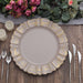 6 pcs 13" Round Scalloped Gold Trim Charger Plates