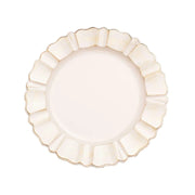 6 pcs 13" Round Scalloped Gold Trim Charger Plates CHRG_PLST0004_081