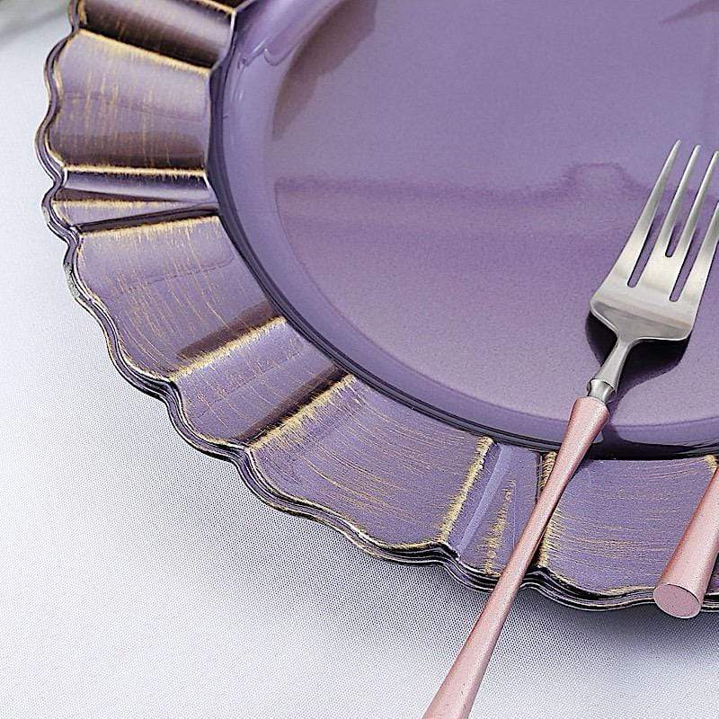 6 pcs 13" Round Scalloped Trim Charger Plates