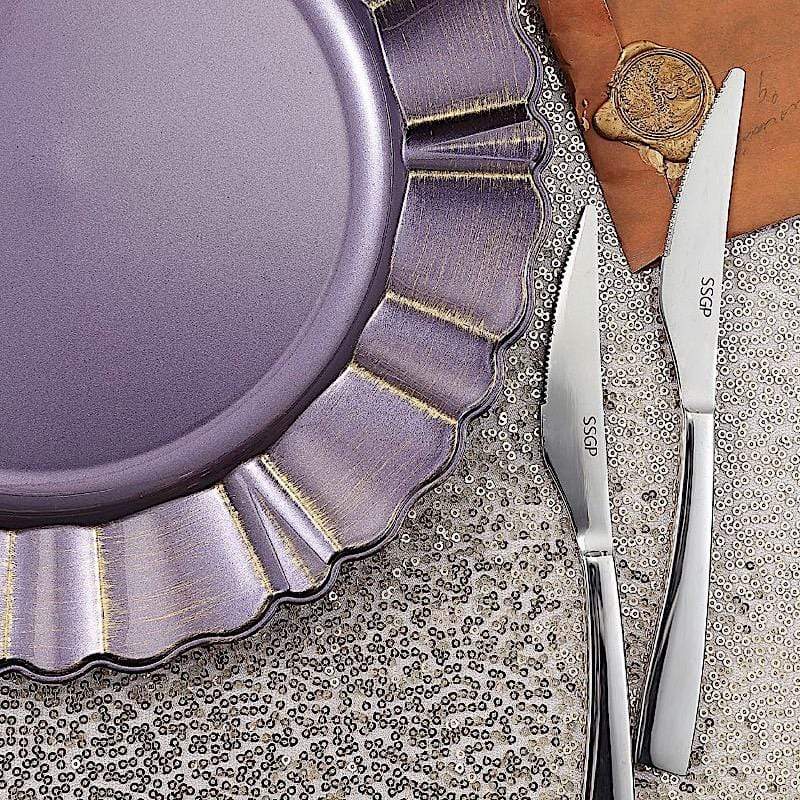 6 pcs 13" Round Scalloped Trim Charger Plates