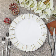 6 pcs 13" Round Scalloped Trim Charger Plates