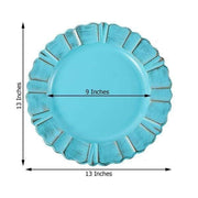 6 pcs 13" Round Scalloped Trim Charger Plates