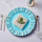 6 pcs 13" Round Scalloped Trim Charger Plates