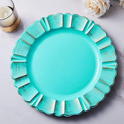 6 pcs 13" Round Scalloped Trim Charger Plates