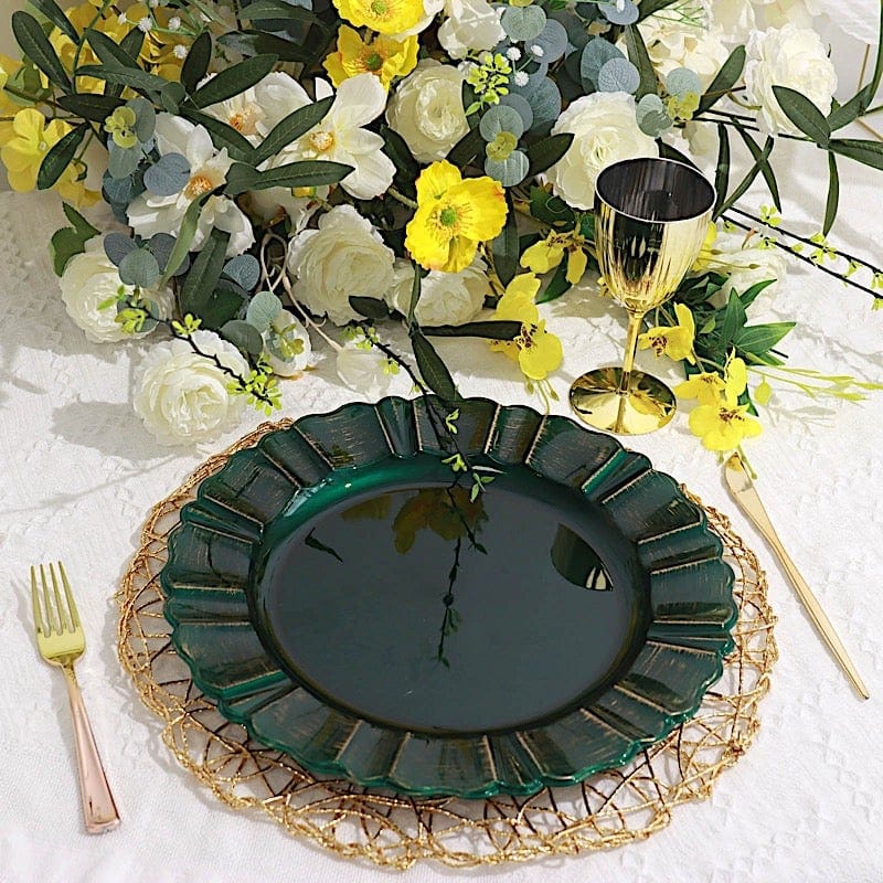 6 pcs 13" Round Scalloped Trim Charger Plates