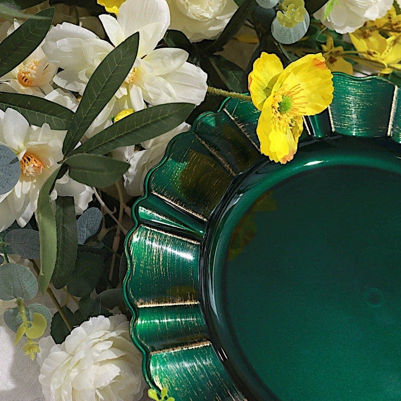 6 pcs 13" Round Scalloped Trim Charger Plates