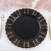 6 pcs 13" Round Scalloped Trim Charger Plates