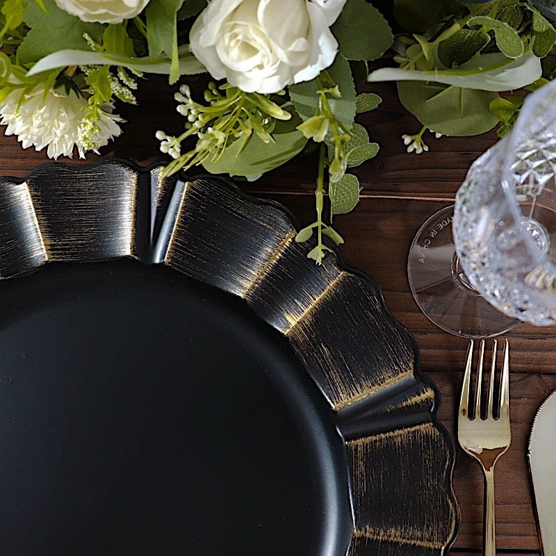 6 pcs 13" Round Scalloped Trim Charger Plates