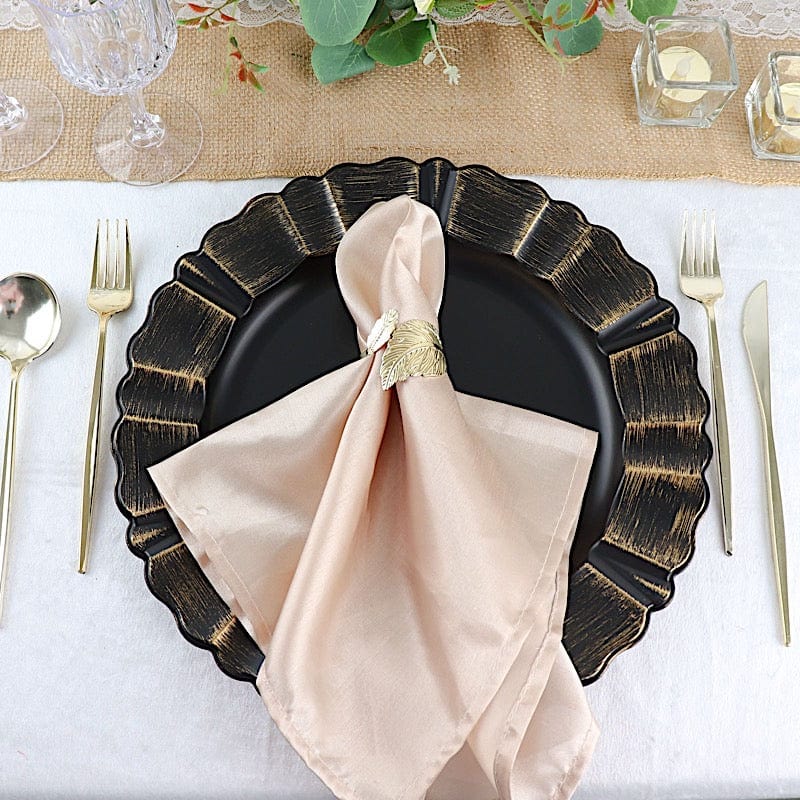 6 pcs 13" Round Scalloped Trim Charger Plates