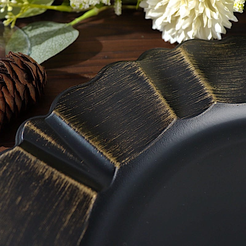 6 pcs 13" Round Scalloped Trim Charger Plates