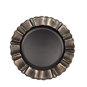 6 pcs 13" Round Scalloped Trim Charger Plates CHRG_PLST0004_BLK