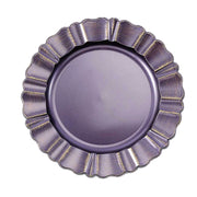 6 pcs 13" Round Scalloped Trim Charger Plates CHRG_PLST0004_PURP