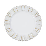 6 pcs 13" Round Scalloped Trim Charger Plates CHRG_PLST0004_WHT