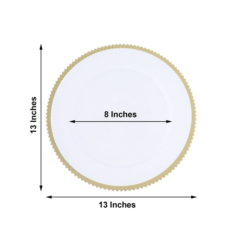 6 pcs 13" Round Starburst Trim Charger Plates