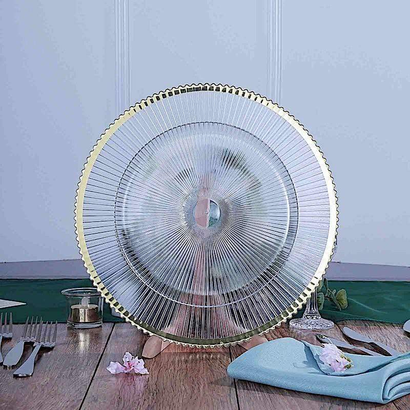 6 pcs 13" Round Starburst Trim Charger Plates