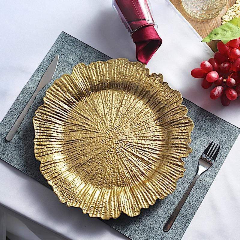 6 pcs 13" Round Textured Charger Plates