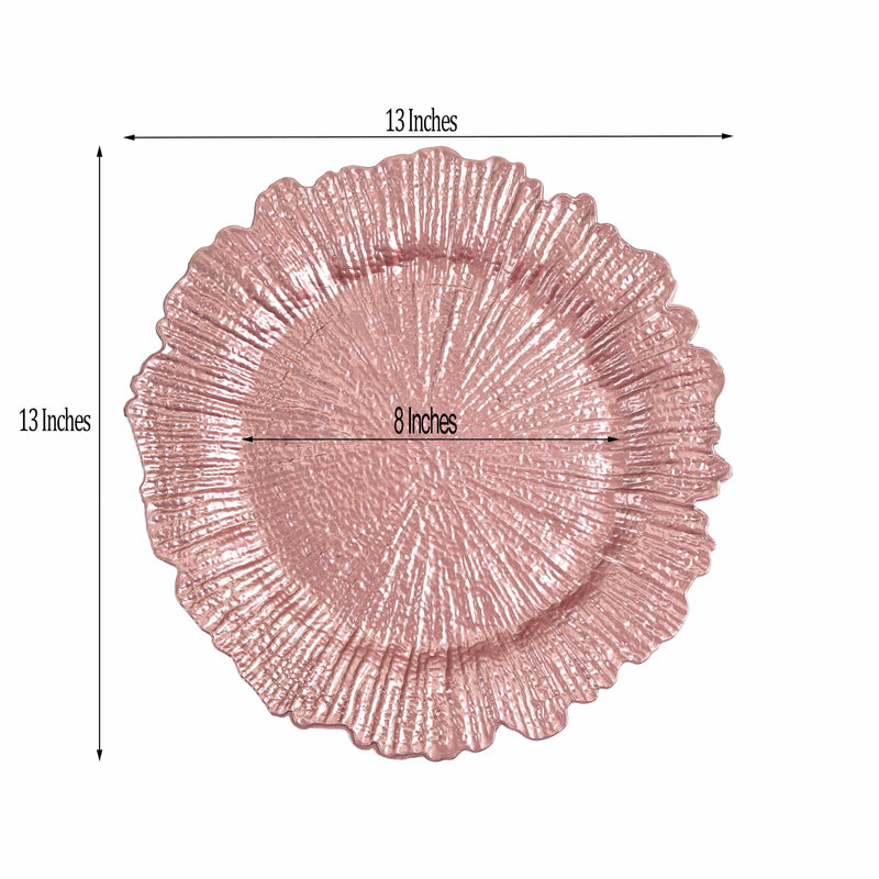 6 pcs 13" Round Textured Charger Plates