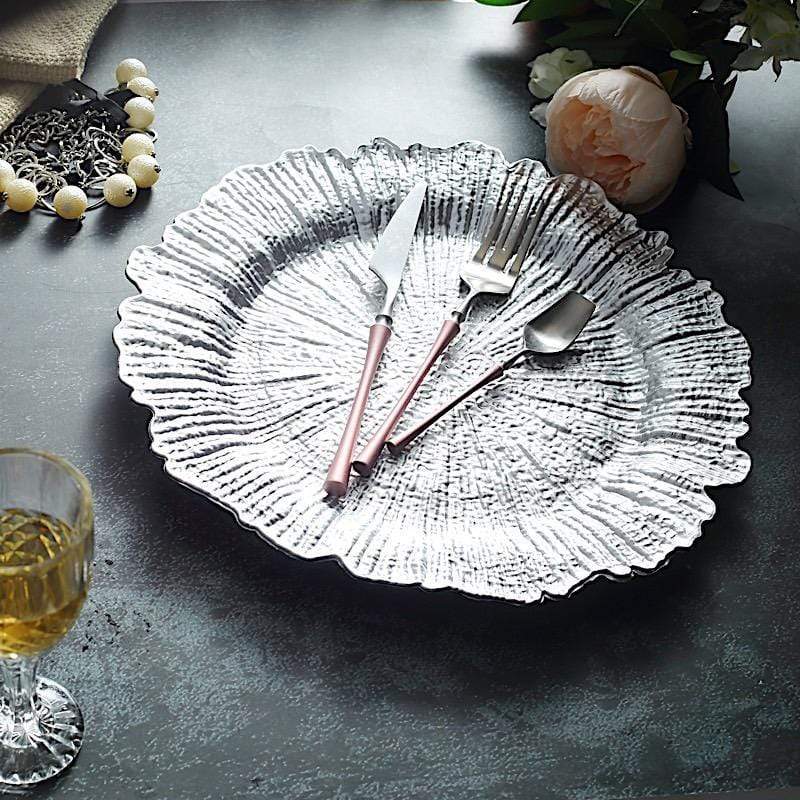 6 pcs 13" Round Textured Charger Plates