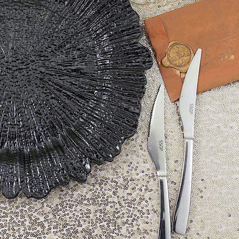 6 pcs 13" Round Textured Charger Plates