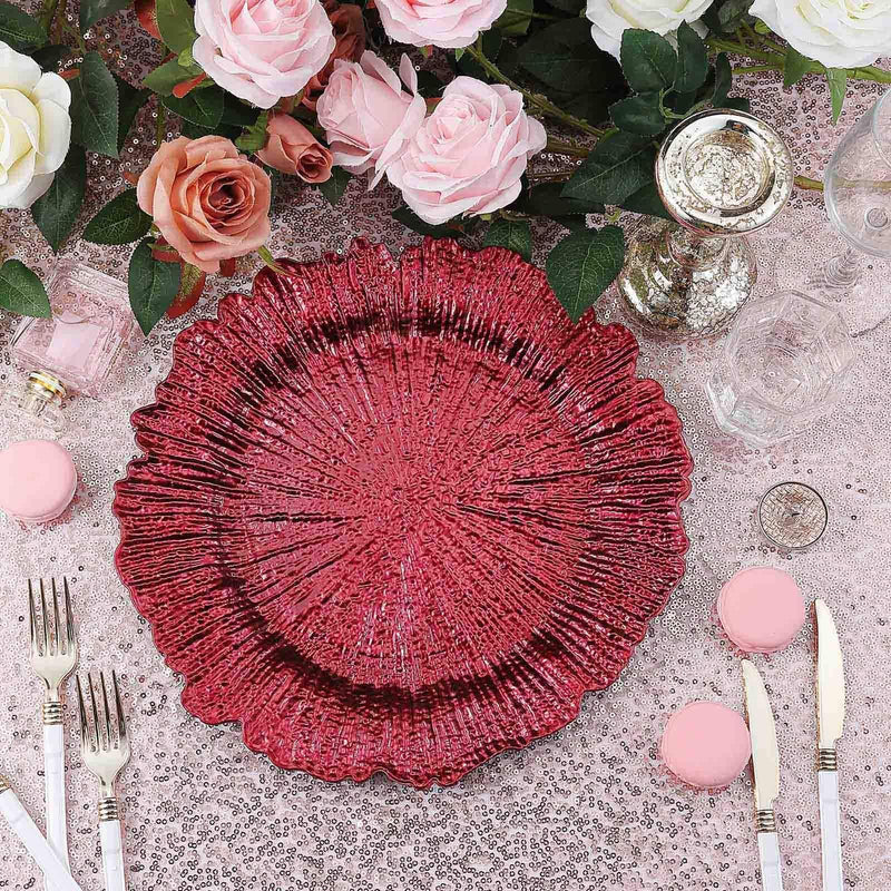 6 pcs 13" Round Textured Charger Plates