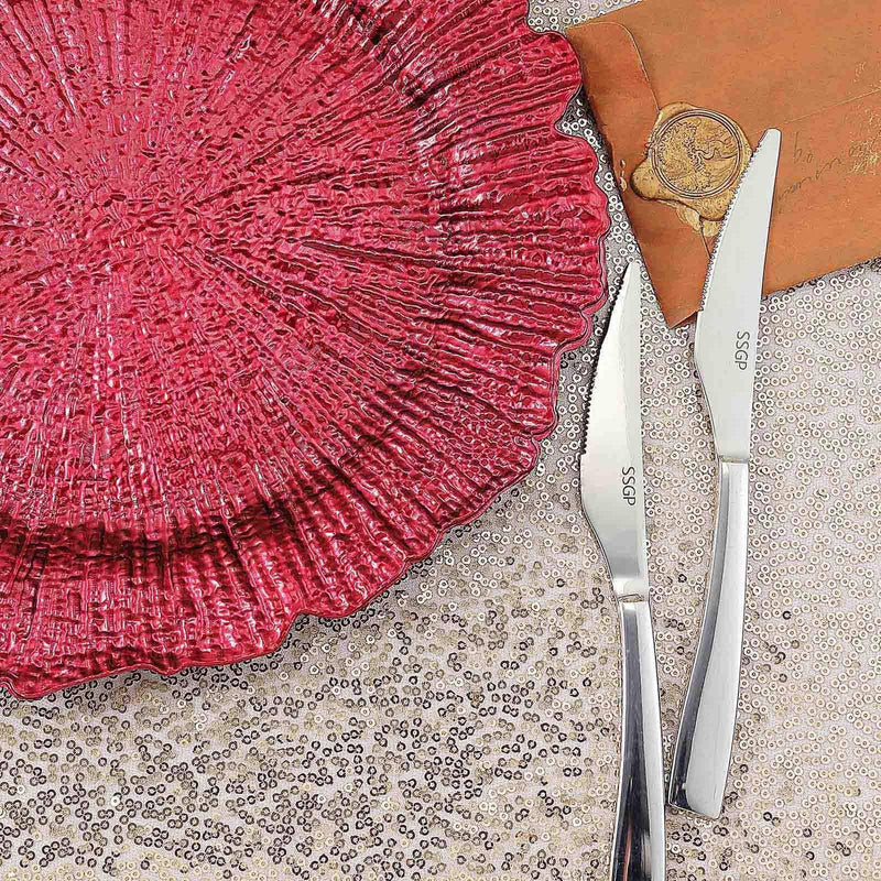 6 pcs 13" Round Textured Charger Plates