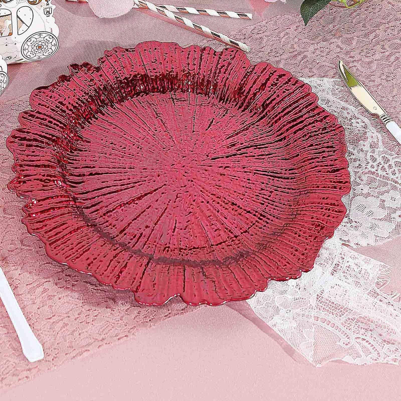 6 pcs 13" Round Textured Charger Plates