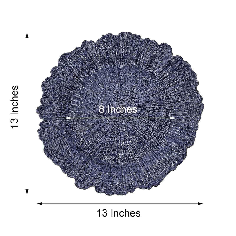 6 pcs 13" Round Textured Charger Plates