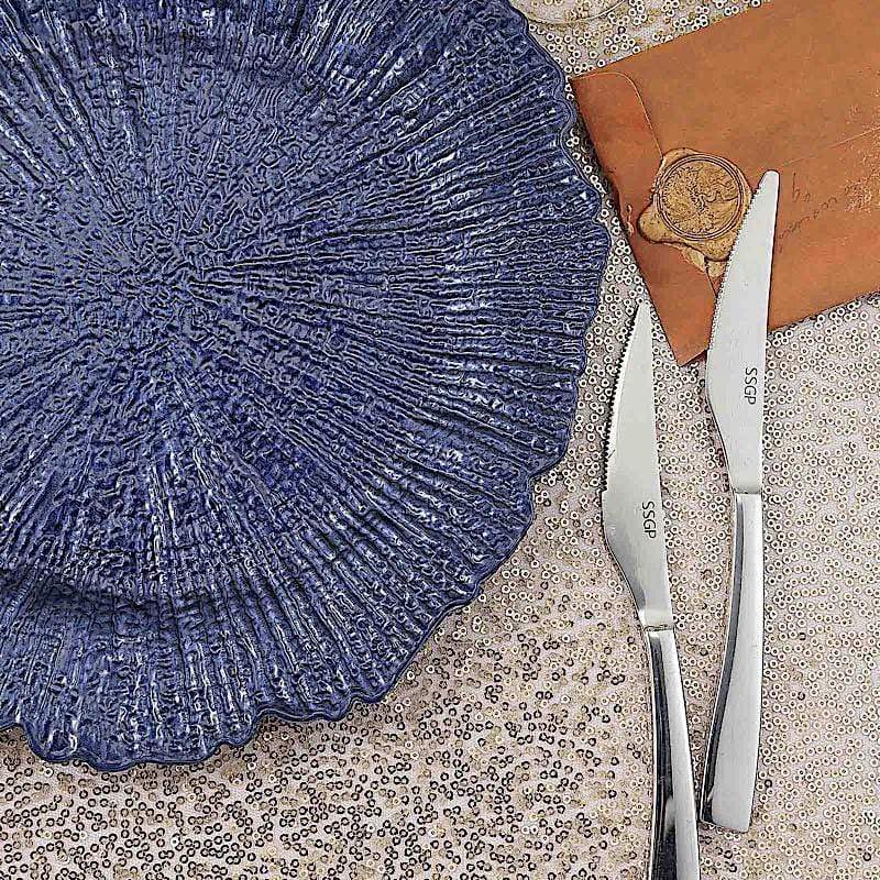 6 pcs 13" Round Textured Charger Plates