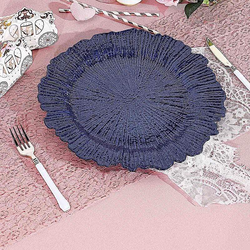 6 pcs 13" Round Textured Charger Plates