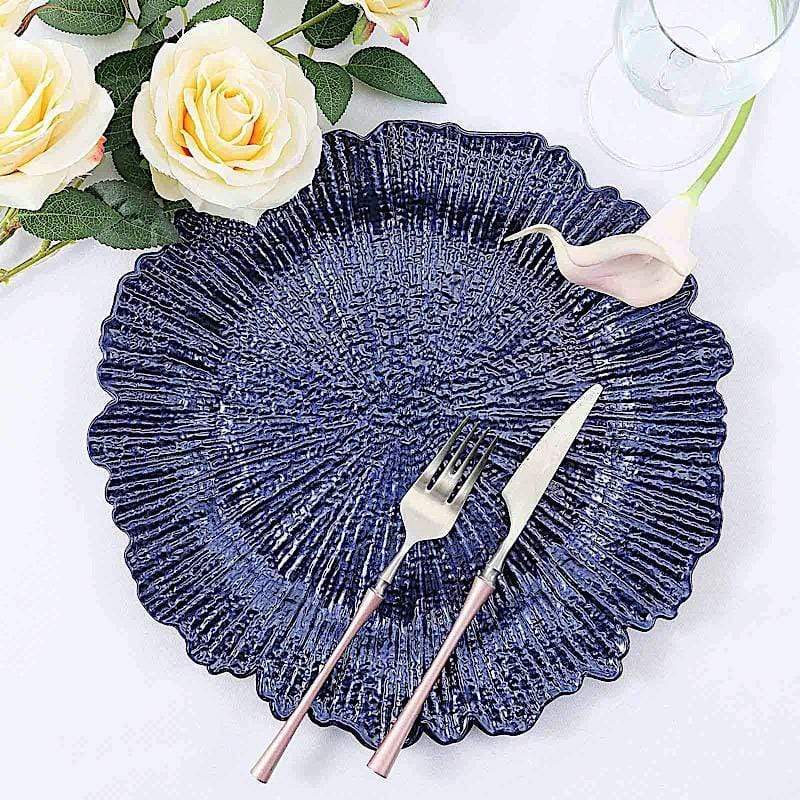 6 pcs 13" Round Textured Charger Plates
