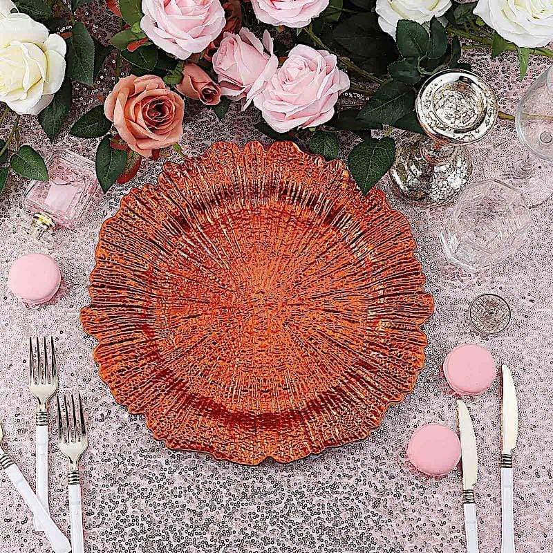 6 pcs 13" Round Textured Charger Plates