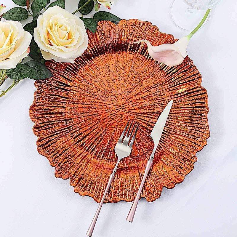 6 pcs 13" Round Textured Charger Plates
