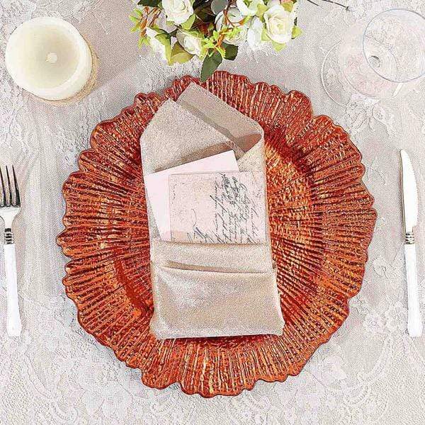 6 pcs 13" Round Textured Charger Plates