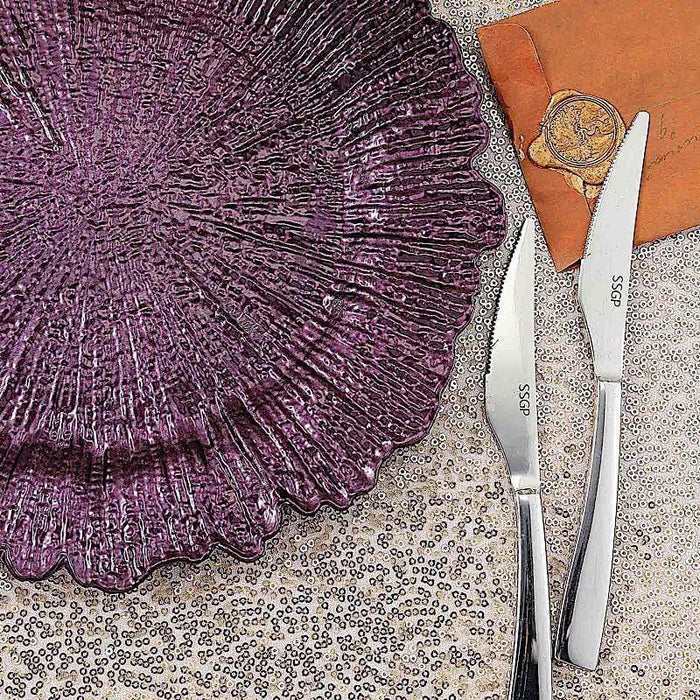 6 pcs 13" Round Textured Charger Plates