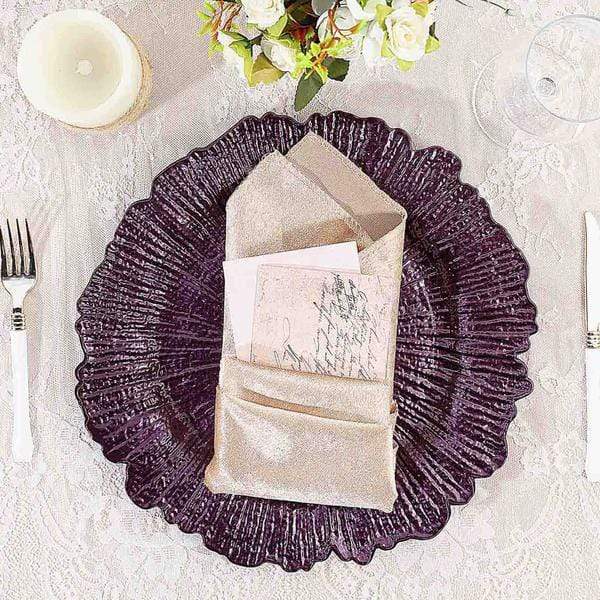 6 pcs 13" Round Textured Charger Plates