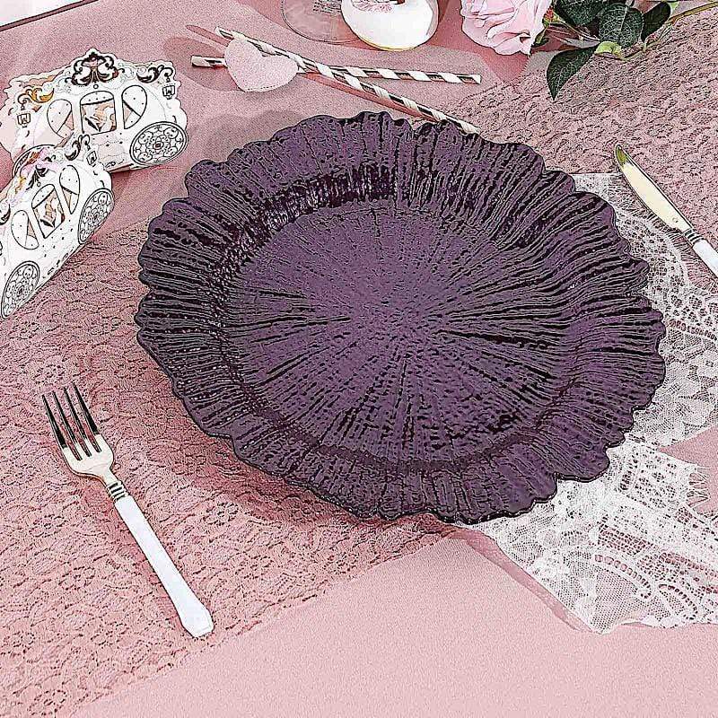 6 pcs 13" Round Textured Charger Plates