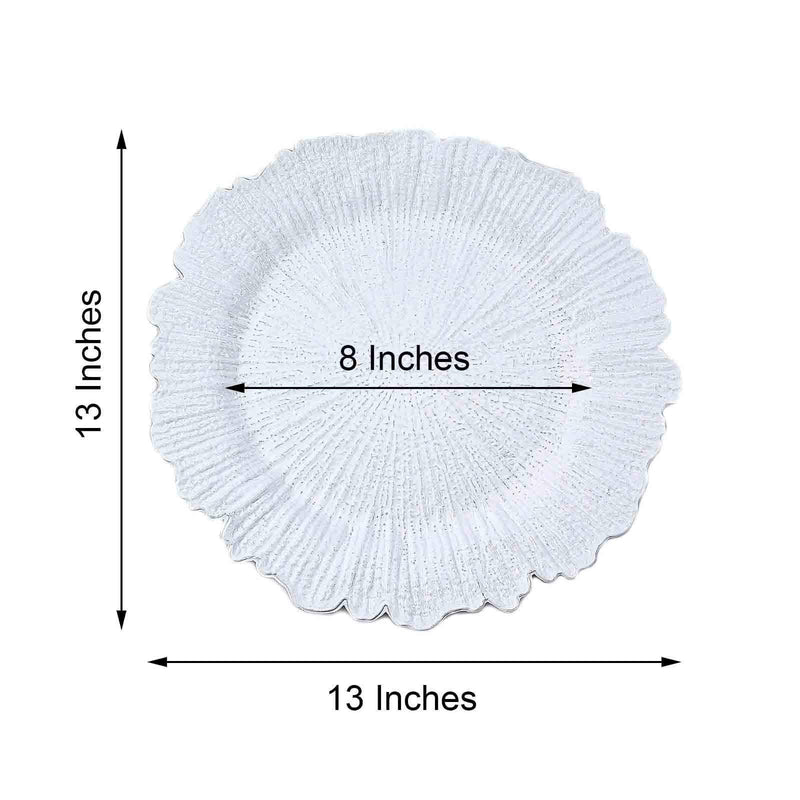 6 pcs 13" Round Textured Charger Plates