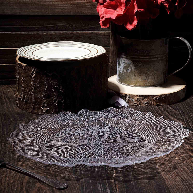 6 pcs 13" Round Textured Charger Plates