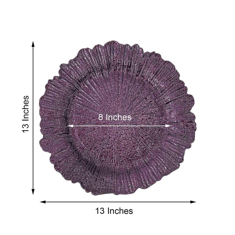 6 pcs 13" Round Textured Charger Plates