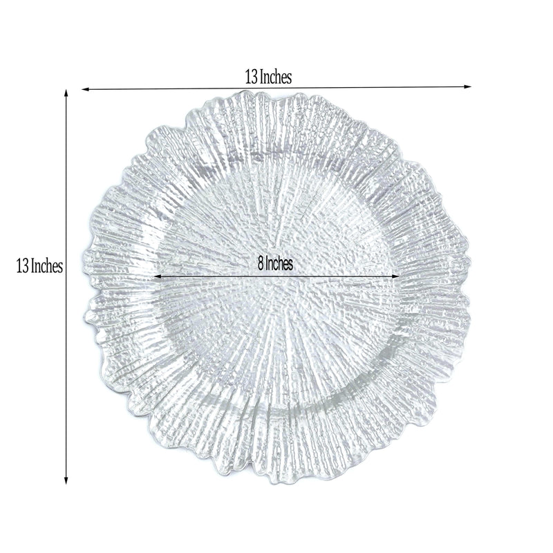6 pcs 13" Round Textured Charger Plates