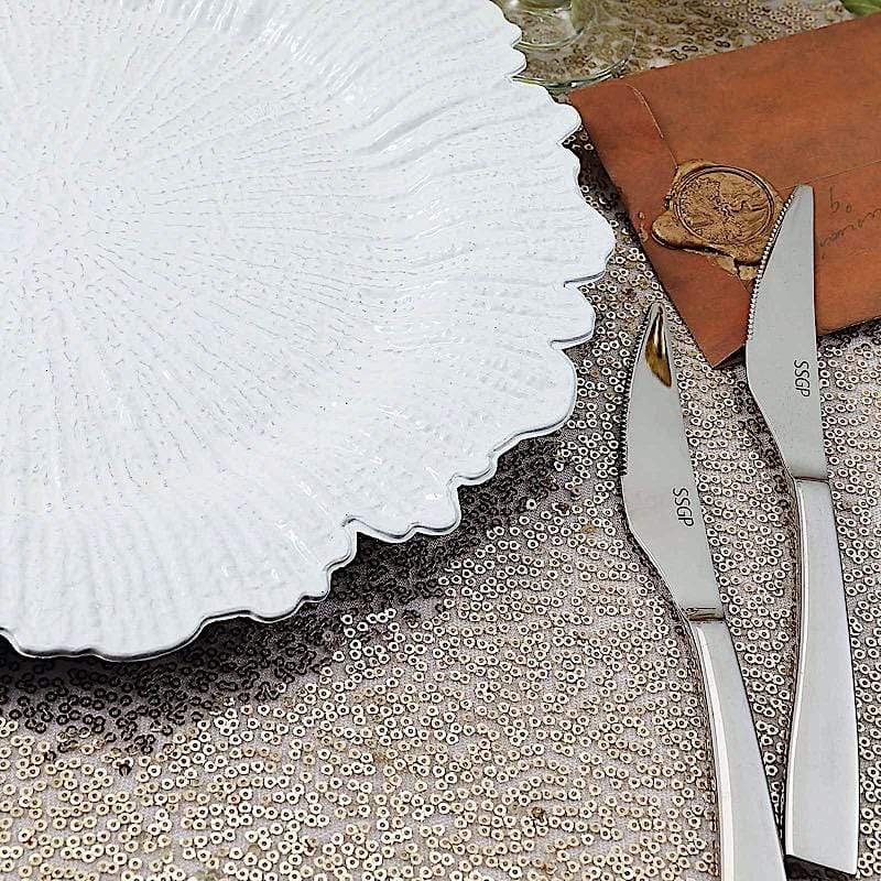 6 pcs 13" Round Textured Charger Plates