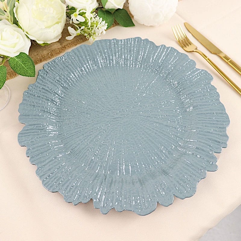 6 pcs 13" Round Textured Charger Plates
