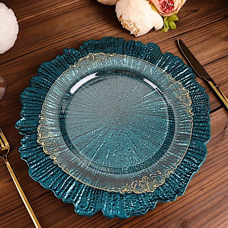 6 pcs 13" Round Textured Charger Plates