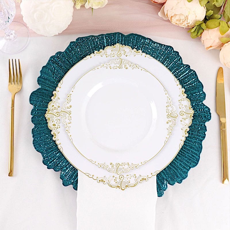 6 pcs 13" Round Textured Charger Plates