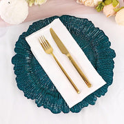 6 pcs 13" Round Textured Charger Plates